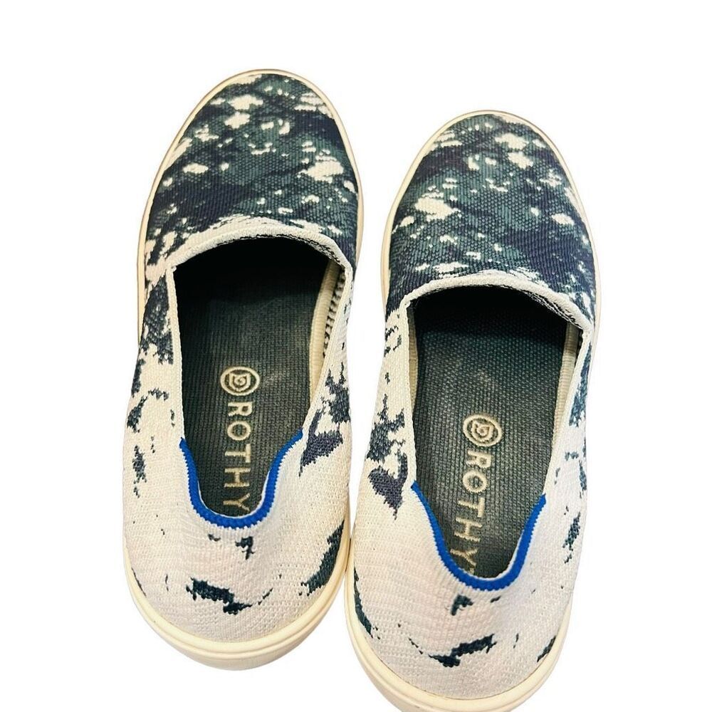 Rothys Blue and White Slip-On Sneakers - Picture 11 of 11